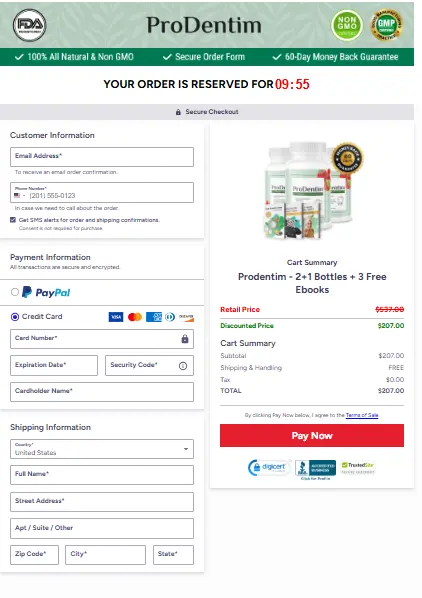 ProDentim order page